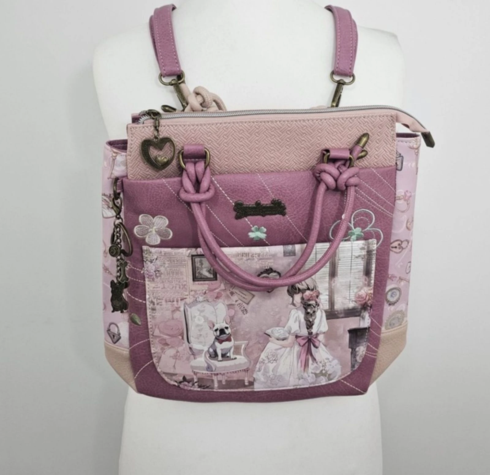 Espectacular bolso mochila Sweet Candy rosa vintage dressing 